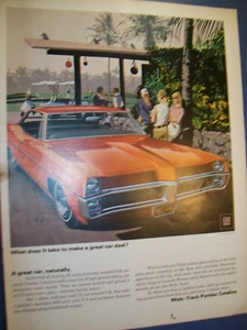 1967 Pontiac rot Catalina großmagisches Auto ad -Golf- Kaufmann & Fitpatrick illus - Bild 1 von 1