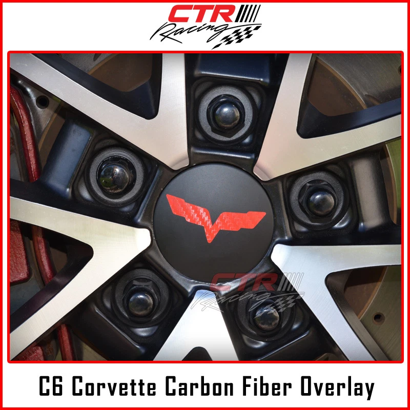 C6 Corvette Wheel Center Cap Rim Overlay Decal Carbon Fiber 2005-2013 - Изображение 1 из 2