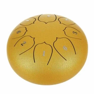Steel Tongue 6" Drum 8-Notes Gold Handpan Music FAST SHIP! B89 - Picture 1 of 1