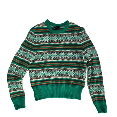 Suéter de esquí de colección para mujer S pura lana virgen copo de nieve DEMETRE verde marcado L LEER Foto 1 de 4