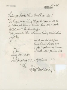 Otto Weidinger-ALS from 1979 (Obersturmbannführer/Knight's Cross) - Picture 1 of 1