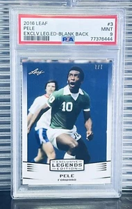 Pele 2016 Leaf Exclusive Legends White Blank Back Edition Soccer Card 7/7 PSA 9 - Picture 1 of 1