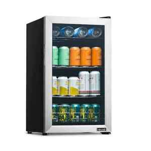 NewAir 100-Can Capacity Stainless Steel Freestanding Beverage Refrigerator