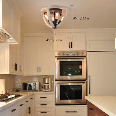 Farmhouse Chandelier Retro Pendant Light Wood Ceiling Light Dining Room Fixture - Image 1 of 4