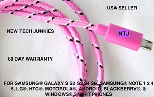 10ft LONG Braided Micro USB power cord Charger Cable for samsung s3 s4 s6 s6+ s7 - Picture 1 of 27