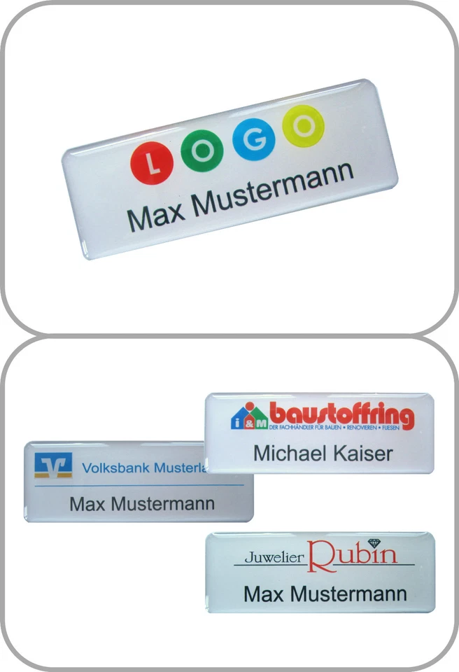 SCHMALZ® Exclusives Aluminium Namensschild mit individuellem Logodruck und Magnet