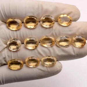 VVS Set Of 12 Pcs Natural Citrine Oval Cut Dazzling 12mm-14mm Loose Gemstone Lot - Picture 1 of 7