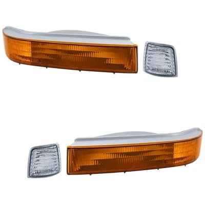 New Front Left & Right Side Turn Signal Light For 1993-1997 Ford F-150 Set of 4 Foto 1 de 4