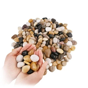 Natural River Rocks 1-2 Inch Ornamental Polished 1 LB Bag, Mixed color  - Picture 1 of 9