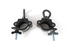 Lote de dos abrazaderas profesionales de alta resistencia con perno de ojo - negras - Imagen 1 de 3