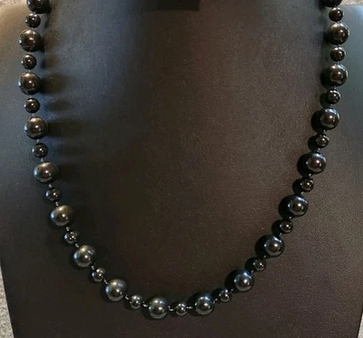"Collar de plástico gris de perlas de imitación 12""" Foto 1 de 3