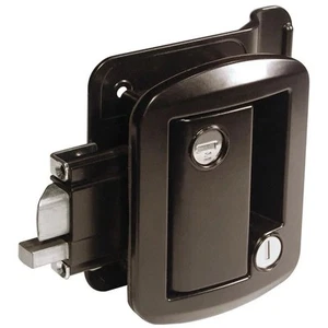 Black RV Trailer Camper Door Lock Handle, Locks -with 2 Keys - Picture 1 of 7