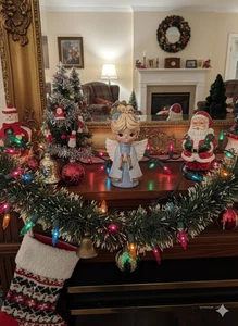 Vintage handbemalter Weihnachtsengel hellblau - Bild 1 von 5