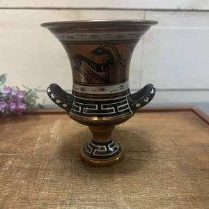 Vintage 5" Kupfer Trophäen Stil Vase/Dekor/Übertopf-Made in Greece - Bild 1 von 8