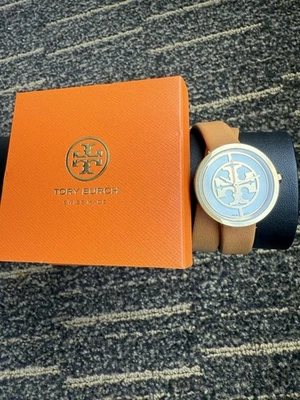Tory Burch Watch Double wrap Brown leather TB4018 Needs Battery Owners Manual - Image 1 of 4