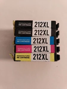 5PK 212XL Ink replacement for Epson 212 XL Workforce WF-2830 XP-4105 Printer - Picture 1 of 3