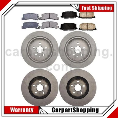 Juego de 6 pastillas de freno delanteras traseras rotores de freno para Toyota Camry 1988 Foto 1 de 4
