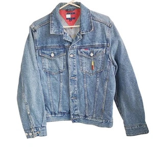 Chaqueta de mezclilla Tommy Jeans clásica azul claro vintage de los 90 para hombre talla S RN#66476 - Imagen 1 de 15