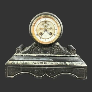 Antique Mantel Black Onyx or Slate Cased Clock #879 - Picture 1 of 12