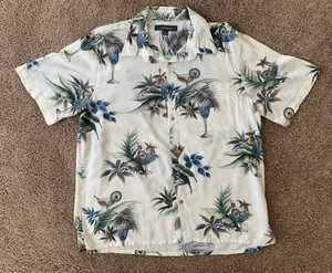 Croft And Barrow Mens Cocktail Hawaiian Print Button Up Shirt-Size Large - Picture 1 of 4