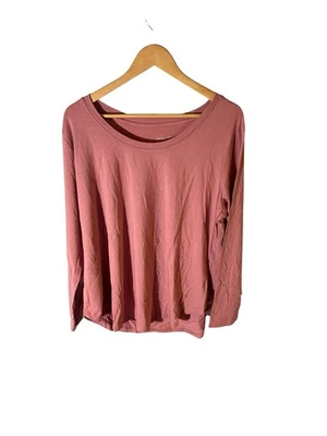 Nuevo Ava & Viv Top Mujer Talla 1X Rosa Manga Larga Ligero Elástico Pullover Foto 1 de 4