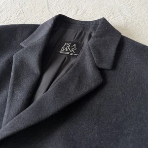 Jos A Bank Mens Wool Overcoat  Chesterfield Top Coat 44R ~ Dk Gray, Excellent! - Picture 1 of 14