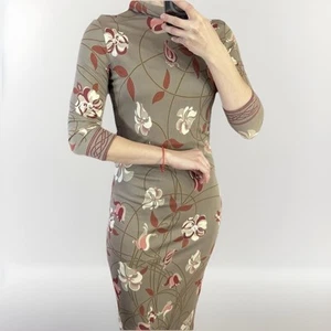 Vestido Emilio Pucci Vintage Mujer Midi Largo Flor Mangas 3/4 Talla S - Imagen 1 de 9