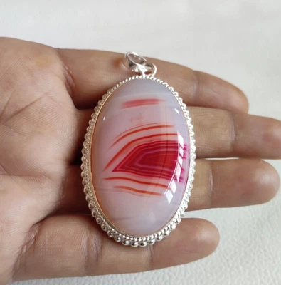 Incredibile ciondolo pietra preziosa agata ciondolo in vero argento agata... - Immagine 1 di 4