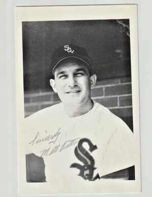 MATT BATTS signed BRACE postcard Major League catcher from 1947 - 1956 autograph - Image 1 of 2