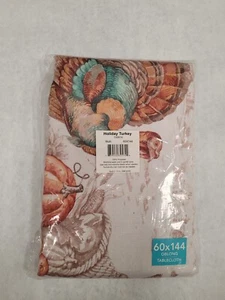 Elrene Home Fashions Holiday Turkey Bordered Fall Tablecloth, Seasonal Dining - Picture 1 of 3