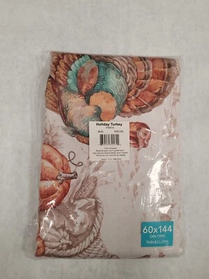 Elrene Home Fashions Holiday Turkey Bordered Fall Tablecloth, Seasonal Dining - Image 1 of 3