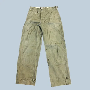 Vintage 1940s M-43 OD Cotton Field Trousers US Military Distressed Sz 38 - Picture 1 of 14
