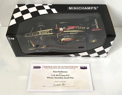1:18 2013 F1 LOTUS E21 Australian GP - KIMI RAIKKONEN - SIGNED COA - LIMITED 100 - Image 1 of 4