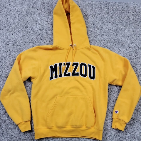 University of Missouri Sweatshirt Adult Small Yellow Champion Eco Mizzou Cover