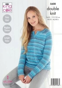King Cole Dk Eas Gestrickt Strick Muster Pullover Und Strickjacke 5608 - Bild 1 von 2