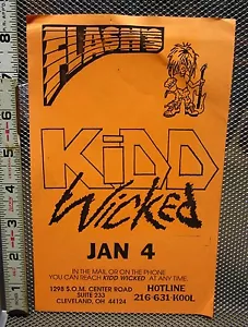 KIDD WICKED Logo Metall Flyer 1990er Flash’s Handzettel Cleveland OHIO Billy Morris - Bild 1 von 1
