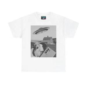 Funny Alien Graphic Tee, Unisex Heavy Cotton Tee, Guinea Pig, Sci-Fi - Picture 1 of 52