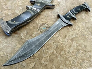 15.50" Custom Hand Made Beautiful Damascus steel Kukri Bowie knife (3042) - Picture 1 of 4