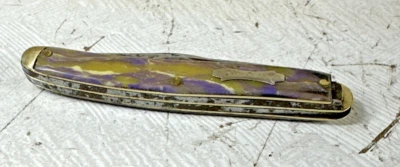 ¿Colonial vintage? cuchillo - Color verde púrpura - Doble hoja anterior a 1940 Foto 1 de 4