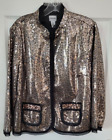Vintage - Chico's Metallic Leopard - Sequin Embellished Jacket - Size 2 - Nice