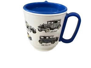 Vintage 12oz Hot/Cold Travel Mug Tumbler Whirley Industries Classic Cars - Picture 1 of 4
