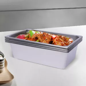 6 Pack Full-Size 6" Deep Stainless Steel Steam Table Pans Hotel Food Prep Pans - Picture 1 of 12