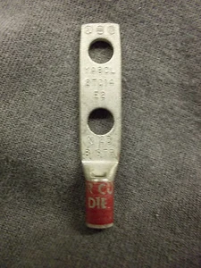 Burndy YA8CL2TC14E2 verzinnte Kupfer Lug 8AWG 1/4" Bolzen 3/4" Abstand, Box mit 50 - Bild 1 von 2
