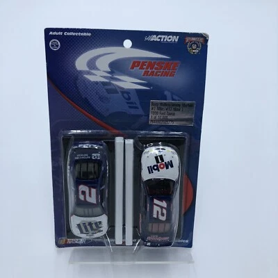 Action Penske Racing Rusty Wallace 12 Jeremy Mayfield 1/64 Mobil Car Miller Lite - Image 1 of 4