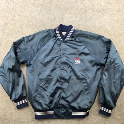 Chaqueta de Colección Anheuser Busch Para Hombre Mediana Azul Michelob Satén Claro Bombardero Foto 1 de 4