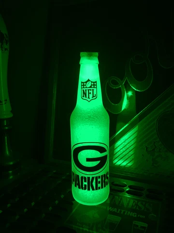 NFL Green Bay Packers Football 12 oz Beer Bottle Light LED Neon Bar sign tickets Cover