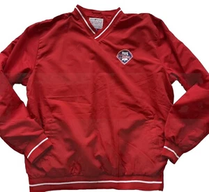 Phillies Windbreaker Mens XL Pullover V Neck Carl Banks Phillies Baseball Jacket - Picture 1 of 8