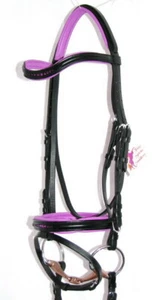 FSS NOVA Curve PINK CRYSTAL Bling Padded Comfort 2,5 cm Cavesson Nasenriemen Trense - Bild 1 von 1