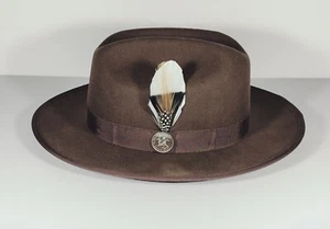 Southern Gents Miller Ranch Fedora 100% Merino Wool Hat Chocolate Size XS USA - Picture 1 of 6