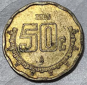 MÉXICO 🇲🇽 FIFTY (50) CENTAVOS COIN 2005 - Picture 1 of 2